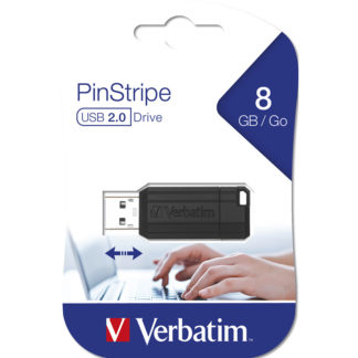 Verbatim PinStripe USB Drive 8GB | Black – 49062