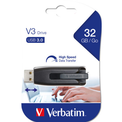 Verbatim V3 USB 3.0 Drive 32GB | Black/Grey - 49173