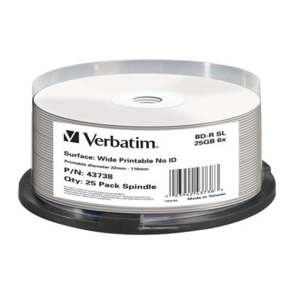 Verbatim BD-R 25GB 6x Full Face Printable Cakebox 25 - 43738