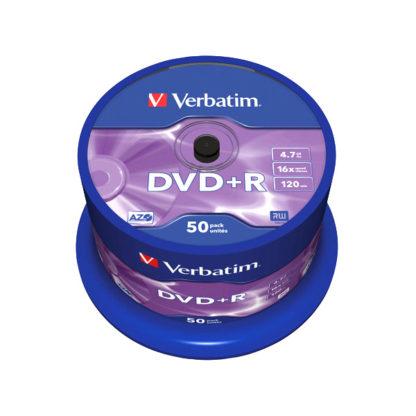 Verbatim DVD+R 4.7GB 16x Silver Mat Cakebox 50 - 43550