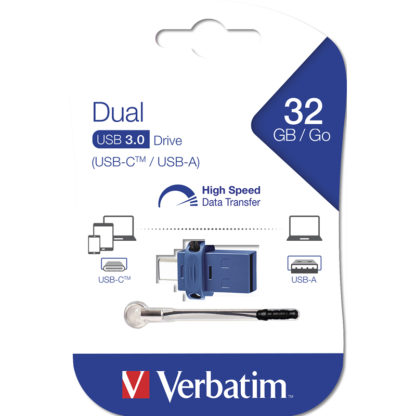Verbatim Dual (Type-C) USB 3.0 Drive 32GB | Black – 49966