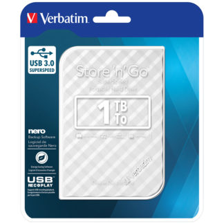 Verbatim Store'n'Go USB 3.0 Portable Hard Drive 1TB White | 53206