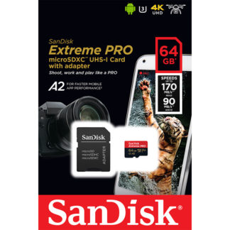 SanDisk Extreme PRO microSDXC with adapter 64GB V30 A2 | SDSQXCY-064G-GN6MA