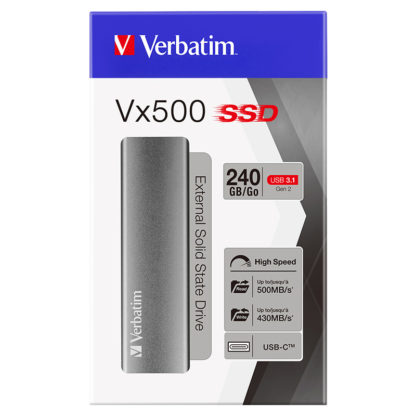 Verbatim Vx500 USB 3.1 Εξωτερικός Σκληρός Δίσκος SSD 240GB | 47442