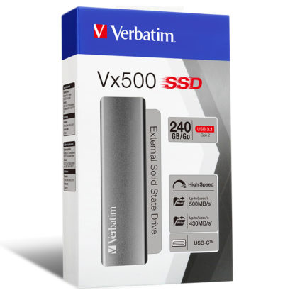 Verbatim Vx500 USB 3.1 Εξωτερικός Σκληρός Δίσκος SSD 240GB | 47442