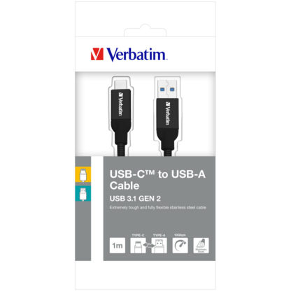 Verbatim USB-C σε USB-A Καλώδιο Sync & Charge 100cm Μαύρο | 48871