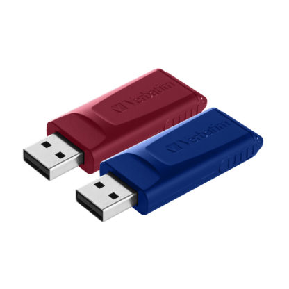 Verbatim Slider USB Drive 32GB PK2 | Blue/Red - 49327