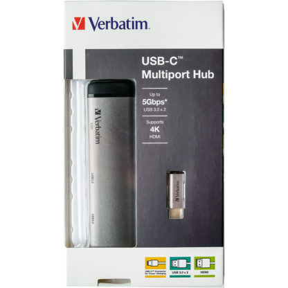 Verbatim USB-C Multiport Hub (1 x USB-C, 2 x USB 3.0, 1 x HDMI 4K) | 49140
