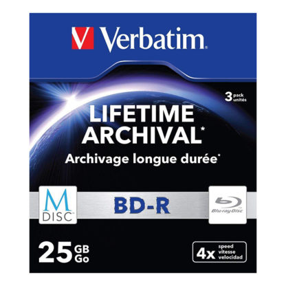 Verbatim M-Disc Lifetime Archival BD-R 25GB 4x Slim Case 5mm - 43827