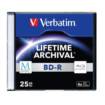 Verbatim M-Disc Lifetime Archival BD-R 25GB 4x Slim Case 5mm - 43827