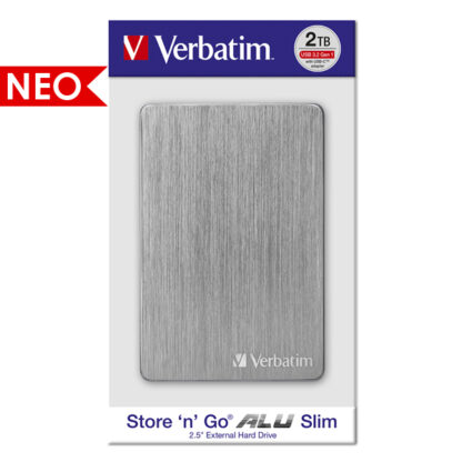 Verbatim Store'n'Go ALU Slim USB 3.2 Εξωτερικός Σκληρός Δίσκος 2TB Space Grey | 53665