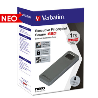 Verbatim Executive Fingerprint Secure USB 3.2 Εξωτερικός Σκληρός Δίσκος SSD 1TB | 53657