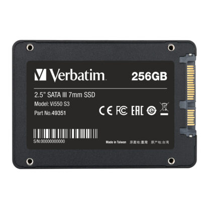 Verbatim Vi550 S3 2.5" 7mm Εσωτερικός Σκληρός Δίσκος SSD 256GB | 49351