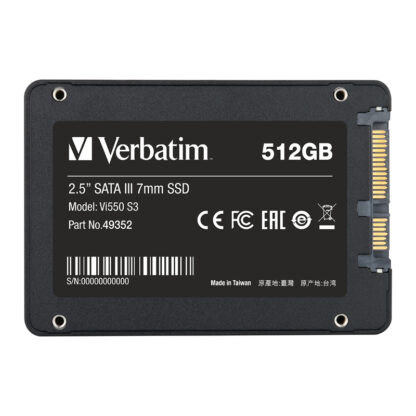Verbatim Vi550 S3 2.5" 7mm Εσωτερικός Σκληρός Δίσκος SSD 512GB | 49352