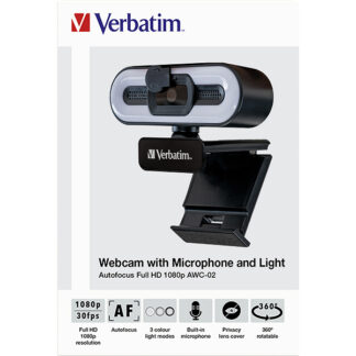 Verbatim Webcam Full HD Autofocus με Μικρόφωνο και Φως AWC-02 | 49579