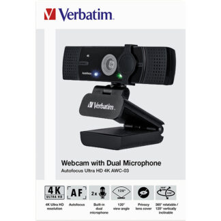 Verbatim Webcam Ultra HD 4K Autofocus με Dual Microphone AWC-03 | 49580
