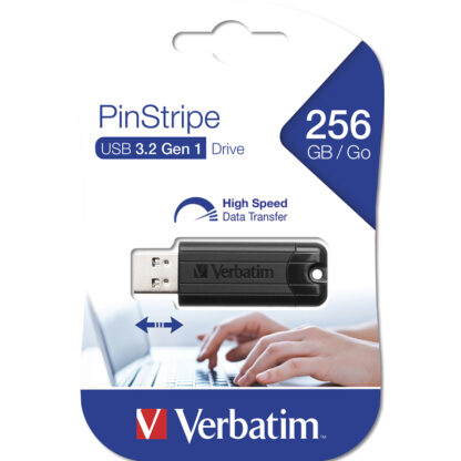 Verbatim PinStripe USB 3.0 Drive 256GB | Black - 49320
