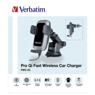 Verbatim Pro Qi Fast Wireless Car Charger με Αυτόματα Ρυθμιζόμενα Άγκιστρα FWC-03 | 49554